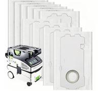 Lot de 10 Sacs pour Aspirateur Festool, Capacité 15 l, Étanches, Compatibles avec Les Aspirateurs Festool CT MINI/CT MIDI/CT 15 à Partir de 2019 Sacs de Rechange