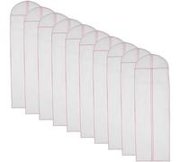 Lot de 10 sacs pour robe de mariée, 180 cm de long, housses de rangement pour vêtements, sacs de rangement avec fermeture éclair, housses anti-poussière et anti-mites, sacs transparents pour vêtements