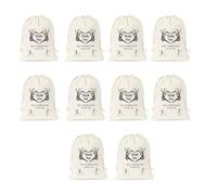 Lot de 10 sacs réutilisables en coton et lin avec cordon de serrage pour bonbons et décorations de fête d'Halloween