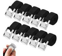 Lot de 10 Sangle d'Arrimage,25mm x 1m Sangle de Serrage,Sangle Porte Velo avec Boucle de Fermeture,Convient pour Regrouper des Fourgonnettes, des Motos et des Camions,Selon DIN en 12195-2 (1M)