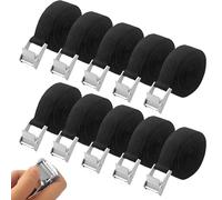 Lot de 10 Sangle d'Arrimage,25mm x 4m Sangle de Serrage,Sangle Porte Velo avec Boucle de Fermeture,Convient pour Regrouper des Fourgonnettes, des Motos et des Camions,Selon DIN en 12195-2