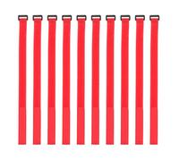 Lot de 10 sangles d'arrimage Velcro pour vélo Rouge 2 x 45 cm
