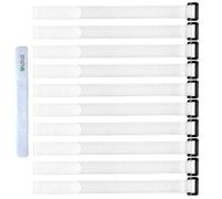 Lot de 10 sangles de serrage crochets et boucles Oldhill, r glables et r utilisables, 12 x 08, blanc