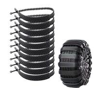 Lot de 10 sangles de traction réglables antidérapantes pour pneus d'hiver | Sangles de pneu pour neige pour voiture, camionnette, SUV, camion, véhicule tout-terrain