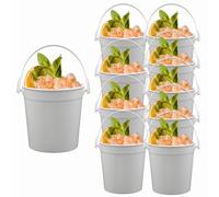 Lot de 10 seaux à cocktail en plastique réutilisables de 1 l - Pour smoothie - Seau à glace translucide pour bar, bière, tout sauf une tasse - Idées de fête (20 pièces)