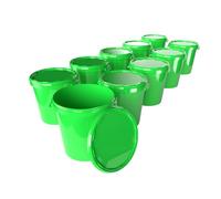 Lot de 10 seaux avec couvercle - 30 l - Fabriqué en Allemagne - Convient à un usage alimentaire, robuste et hermétique - Seau de rangement pour le stockage des aliments, des fournitures de bureau, une