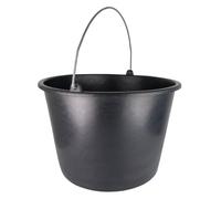 Lot de 10 seaux de construction en plastique - 12 l - Seau de nettoyage - Seau à mortier - Seau à ciment - Seau à eau - Seau de jardin - Noir (10 pièces, 12 l)