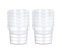 Lot de 10 seaux en plastique de 1,5 l avec couvercle et poignées - Récipients alimentaires hermétiques et empilables pour pique-nique, congélateur et préparation des repas (transparents)