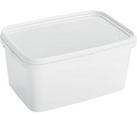 Lot de 10 seaux rectangulaires avec couvercle - 3 l - En plastique - Empilables - Pour aliments