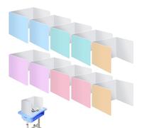 Lot de 10 séparateurs de bureau - Brise-vue portable - Pliable - En forme de U - Pour l'école, le bureau, la bibliothèque, multicolore