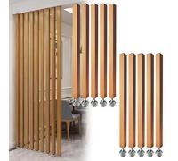 Lot de 10 séparateurs de pièce à lattes en bois réglables de 250 m de haut avec pieds pour la maison, le bureau, le salon de beauté et la salle à manger, colonne en bois de 80 cm