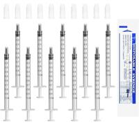 Lot de 10 seringues de 1 ml avec seringue en plastique Luer sans aiguille pour remplir et mesurer l'huile, applicateur de liquides, alimentation des animaux de compagnie, laboratoires scientifiques