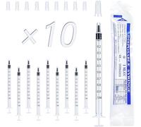 Lot de 10 seringues de colostrum de 1 ml, sans aiguille, seringues en plastique avec capuchons pour mesurer les liquides, pour laboratoires scientifiques, alimentation des animaux de compagnie