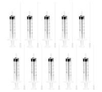 Lot de 10 seringues d'encre de qualité supérieure 5 ml/CC avec Luer Lock et tube de 12,7 cm pour recharge de stylo-plume, application de colle, distribution et mesure de liquide, alimentation des