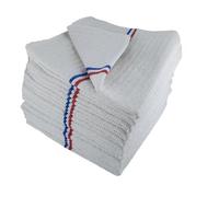 Lot de 10 serpillères gaufrées supérieures Blanches 60 x 100 cm, fabriquée en France, découpable en 60x50. pour Tous Les Types de sols. 100% Fibres recyclées.