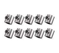 Lot de 10 Serre-Câbles à Assemblage,Serre Cable Trou Unique En Acier Inoxydable, Serre-Câbles Polyvalents pour Câbles Métalliques de 1 à 1,5 Mm, Chantiers de Construction et Les Navires Corde à Linge