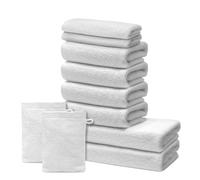 Lot de 10 serviettes de bain - 2 serviettes de bain 70 x 140 cm, 4 essuie-mains 50 x 100 cm, 2 serviettes invités 30 x 50 cm, 2 gants de toilette 15 x 20 cm - Qualité supérieure - 500 g/m² - Ôhm