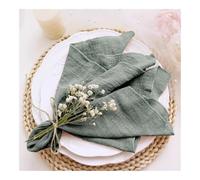 Lot de 10 serviettes de table en coton bleu 30 x 30 cm pour fête de mariage, anniversaire, serviette de table (vert sauge)