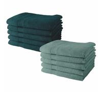 Today Serviettes de toilette Lot de 10 50x90 cm 100% coton - 5 Paon + 5 Celadon
