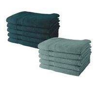 Today Serviettes de toilette Lot de 10 50x90 cm 100% coton - 5 Paon + 5 Celadon