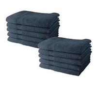Lot de 10 serviettes de Toilette TODAY 50x90 cm 100% Coton - Denim Bleu G