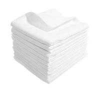 Lot de 10 serviettes en molleton - Blanc 60 x 80 cm - 100 % coton - Résistant à la cuisson à 95 ° - Chiffon en tissu