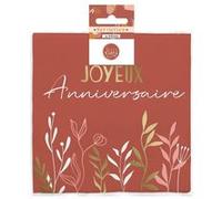 Lot de 10 serviettes - Joyeux anniversaire - Terracotta - 33x33cm Rouge