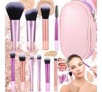 Lot de 10 Set Pinceaux Maquillage de Voyage avec Sac de Rangement,Mini Kit Pinceaux Maquillages,Set Pinceaux Maquillage Professionnel,Set de Pinceaux de Maquillage Portable pour Fond de Teint