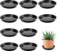 Lot de 10 soucoupes de Pot de Fleurs en résine: soucoupes adaptées aux Pots de Fleurs de 26 cm de diamètre - Soucoupes pour Jardin, intérieur et extérieur - Convient pour Pot de Fleurs (Noir)