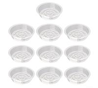 Lot de 10 soucoupes rondes en plastique transparent pour pot de fleurs pour intérieur et extérieur