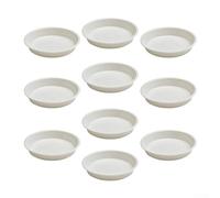 Lot de 10 soucoupes rondes en polypropylène blanc à bord plat pour pots de fleurs succulentes, résistant au soleil et aux chutes, décoration de jardin de 11,5 cm à 17,8 cm (2#)