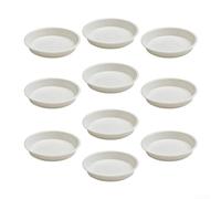 Lot de 10 soucoupes rondes en polypropylène blanc de 11,5 à 17,8 cm, accessoires de rechange pour pots de plantes grasses pour jardinage intérieur et extérieur (4#)