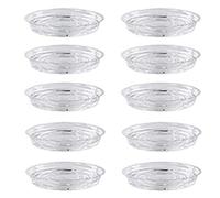 Lot de 10 soucoupes transparentes pour pot de fleurs d'intérieur et d'extérieur - 30 cm