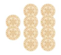 Lot de 10 sous-verres pour la table, sets de table en bois pour tables - Motif géométrique Dessous de verre | Pour thé, cuisine, salle à manger, bureau, salon, bar, pendaison de crémaillère