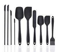 Lot de 10 spatules à pâte en silicone - Résistantes à la chaleur - Sans BPA - Sans fil - Passe au lave-vaisselle - Spatules en silicone avec noyau en métal pour la cuisson - De -30 °C à +200 °C