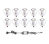 Lot de 10 Spot Encastrable Exterieur pour Terrasse Enterré Plafonnier spot Led Extérieur Encastrable DC12V 0.4W IP67 Ø19mm Spot Terrasse Exterieur Encastrable