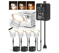 Lot de 10 Spot LED Encastrable Extérieur avec Transformateur Basse Tension, 3 Couleurs Spots à Encastrer Extérieur pour Terrasse, IP67 Étanche Éclairage Éxtérieur Étanche pour Bois Piscine Jardin