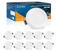 Lot de 10 Spots LED Encastrables, 5W Spots de Plafond Blanc Neutre 4000K, 450LM IP44 Spot Salle de Bain Ultramince 25 mm, Spots Encastrés Trou Ø68-80mm, 220V-240V, pour Cuisine, Salon, Chambre