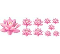 Lot de 10 stickers muraux en forme de fleur de lotus rose pour décoration de fenêtre de chambre d'enfant et nénuphar