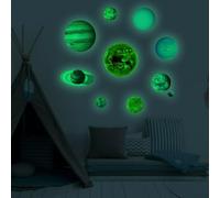 Lot de 10 stickers muraux phosphorescents parfaits pour la décoration de chambre d'enfant et les amateurs d'astronomie