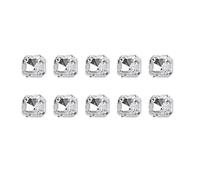 Lot de 10 strass pour ongles en forme de cœur avec dessous pointu en cristal transparent pour décoration d'ongles pour femmes