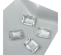 Lot de 10 strass rectangulaires pour ongles - Pierres précieuses transparentes - Décoration d'ongles - Accessoires pour ongles pour femmes