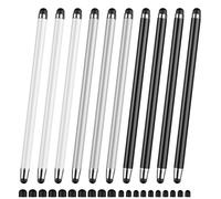 Lot de 10 stylets 2 en 1 pour écran tactile, haute précision et sensibilité, adaptés pour iPad/iPhone/Samsung/Android Smartphone et tablettes, compatible avec tous les écrans tactiles
