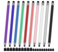 Lot de 10 stylets universels 2 en 1 pour écran tactile capacitif pour iPad/iPhone/smartphones et tablettes, compatibles avec tous les écrans tactiles capacitifs (plusieurs couleurs)