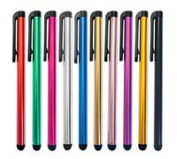 Lot de 10 stylets universels compatibles avec écran tactile capacitif pour iPad iPhone 6 6s 7 7s 8 Plus Kindle Samsung Note S5 S6 S7 Edge S8 Plus Tablette Numérique 10 couleurs