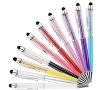 Lot de 10 stylos à bille Bling Diamond pour écran tactile capacitif avec recharges en caoutchouc pour iPhone, iPad, Kindle, appareils à écran tactile (lot de 2)