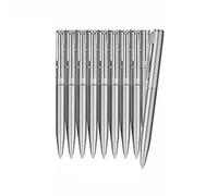 Lot de 10 stylos à bille en métal à action torsadée - Pointe de 1 mm - Écriture fluide - Pour bureau - Encres noires et bleues
