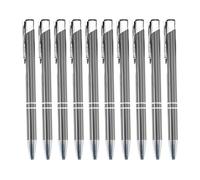Lot de 10 stylos à bille rétractables de 1,0 mm en métal pour bureau, papeterie, fournitures scolaires et de bureau