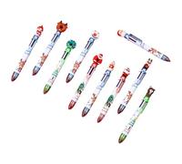 Lot de 10 stylos à bille rétractables multicolores de Noël 6 couleurs en 1 pour journal des étudiants, codage couleur, prise de notes, stylos à bille à bouton poussoir