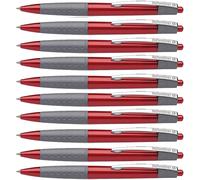 Lot De 10 Stylos À Bille Rétractables Rouge